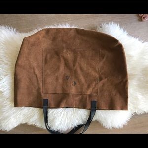 MARK&GRAHAM monogram suede boho bag